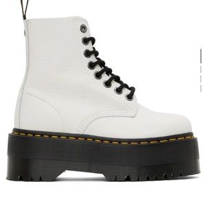 SSENSE Dr. Martens White Platform Boots Size 6